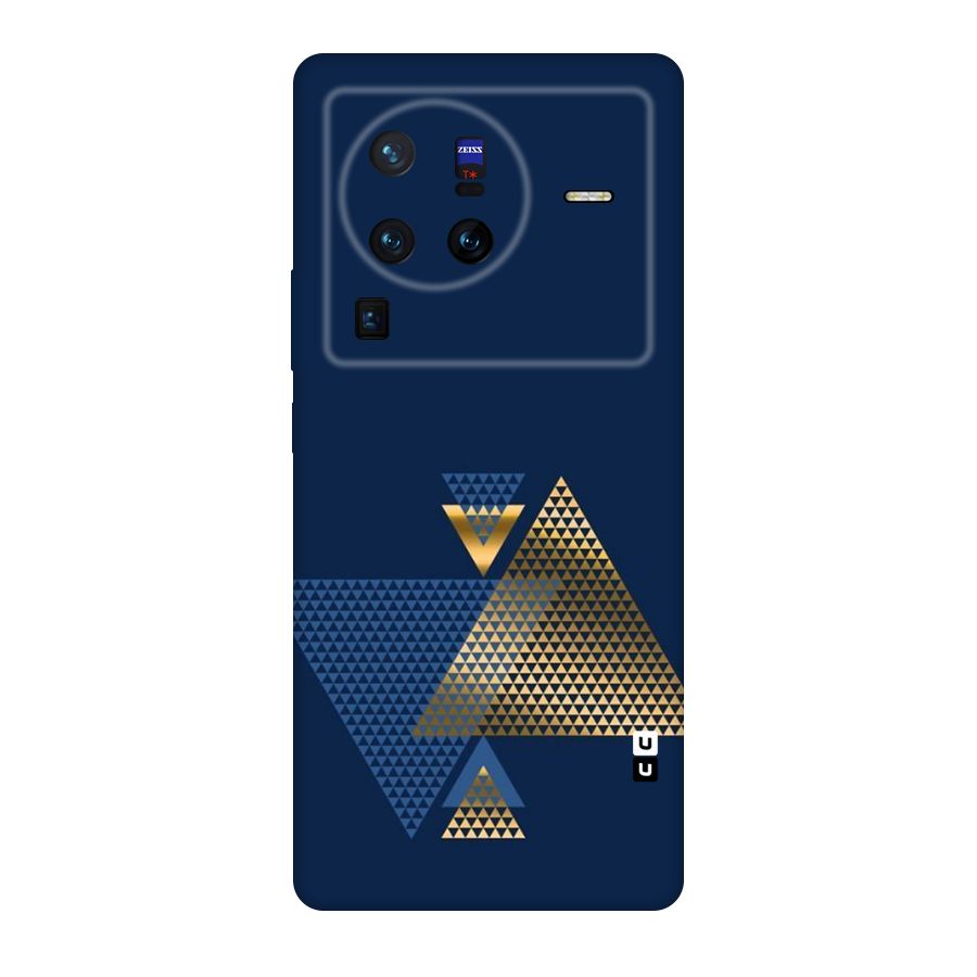 Blue Gold Triangles Original Polycarbonate Back Case for Vivo X80