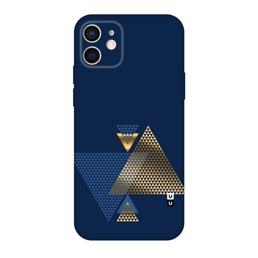Blue Gold Triangles Original Polycarbonate Back Case for iPhone 12