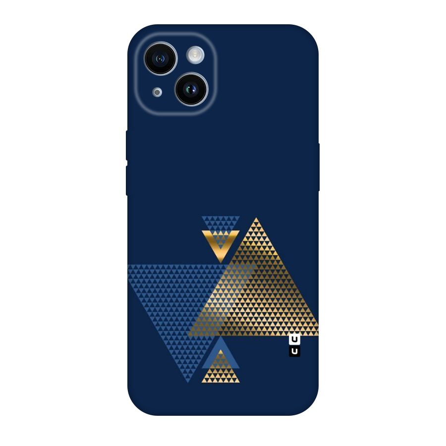 Blue Gold Triangles Original Polycarbonate Back Case for iPhone 14