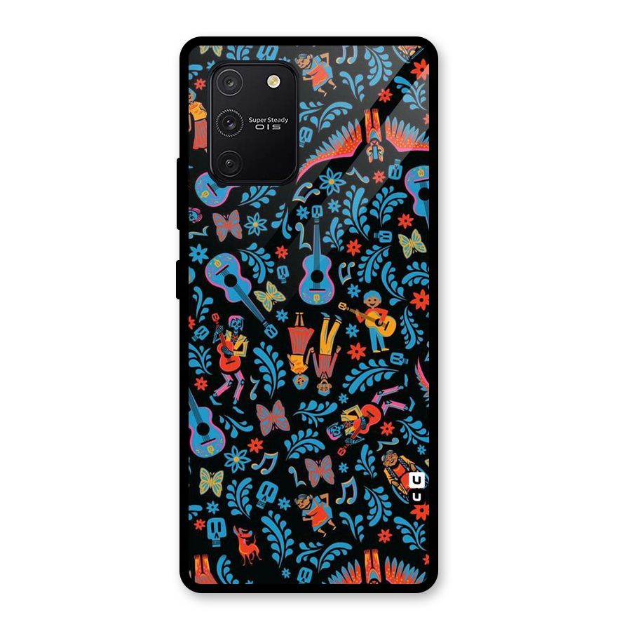 Blue Guitar Pattern Glass Back Case for Galaxy S10 Lite