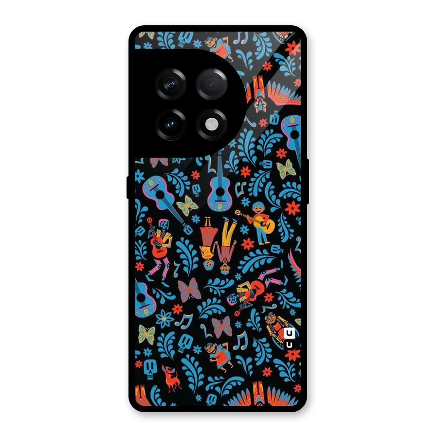 Blue Guitar Pattern Glass Back Case for OnePlus 11R