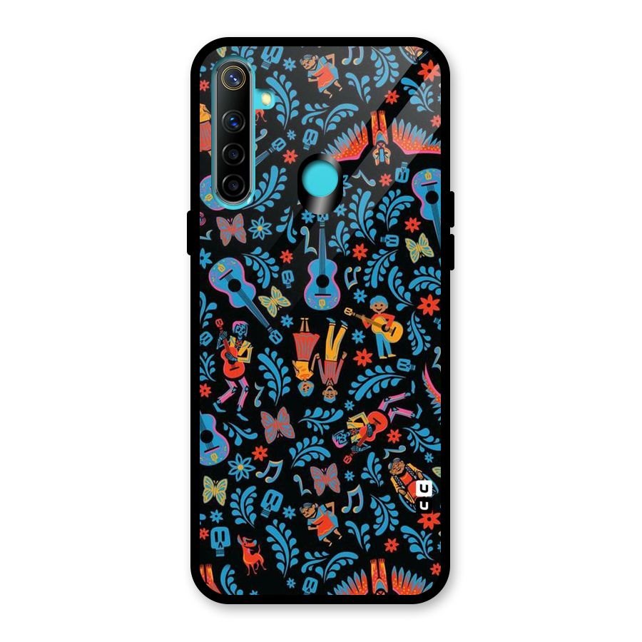 Blue Guitar Pattern Glass Back Case for Realme Narzo 10