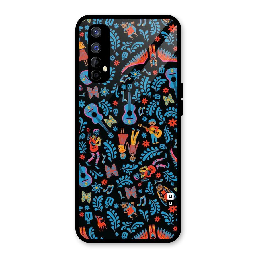 Blue Guitar Pattern Glass Back Case for Realme Narzo 20 Pro