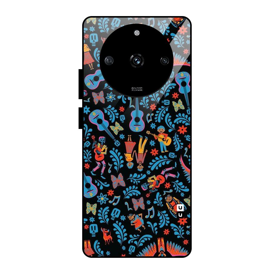 Blue Guitar Pattern Glass Back Case for Realme Narzo 60 5G