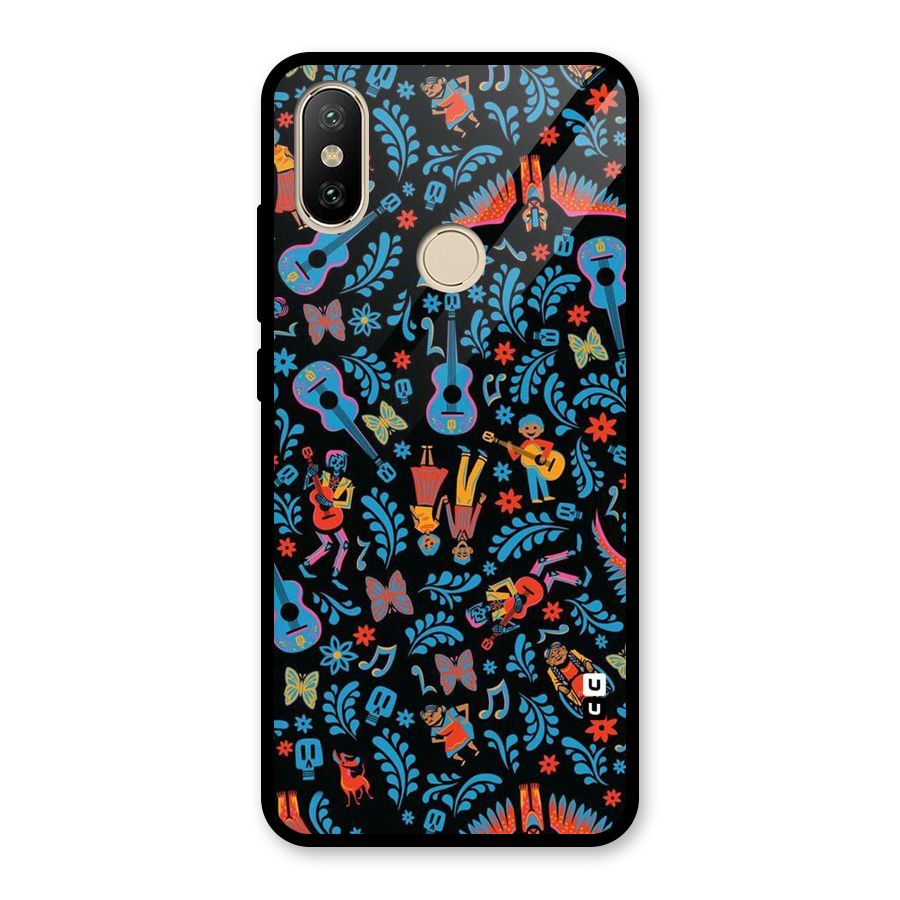 Blue Guitar Pattern Glass Back Case for Redmi A2