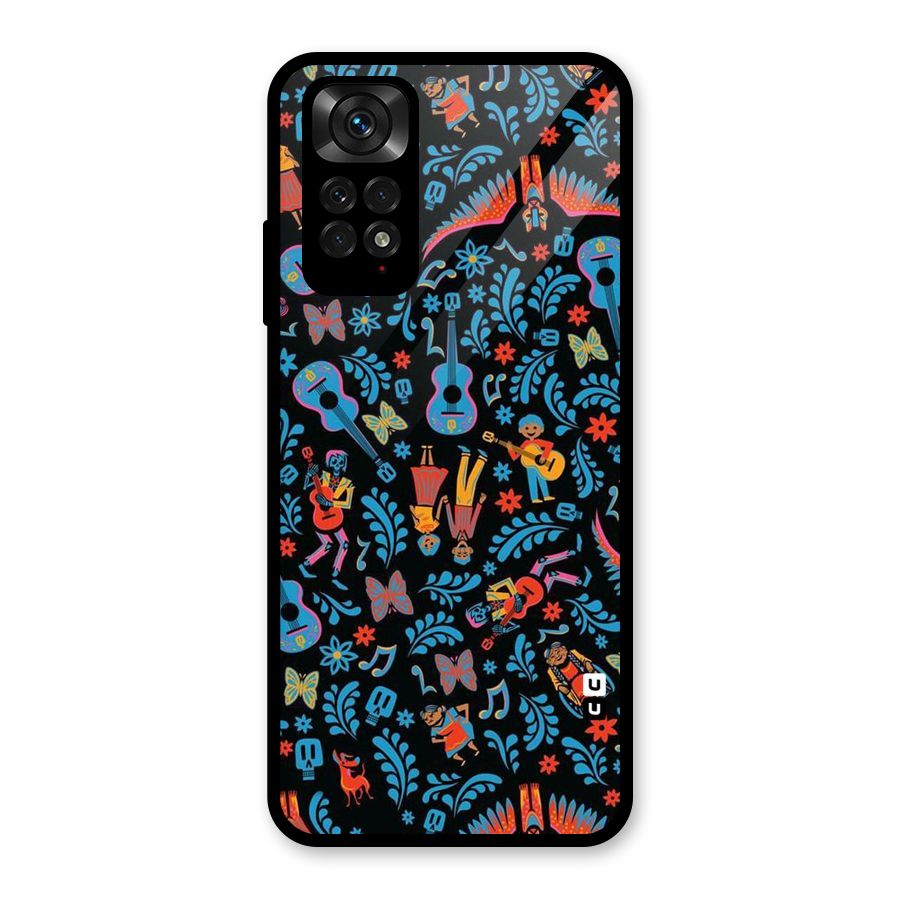 Blue Guitar Pattern Glass Back Case for Redmi Note 11S