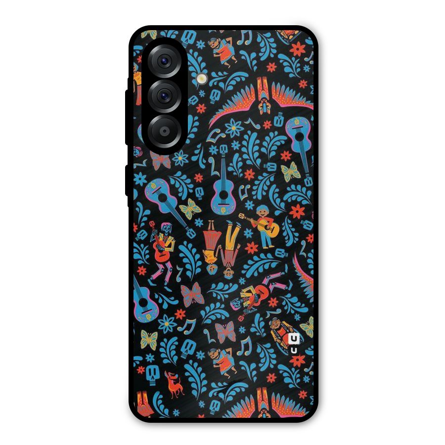 Blue Guitar Pattern Metal Back Case for Galaxy A56