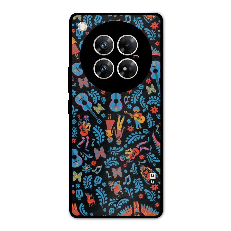 Blue Guitar Pattern Metal Back Case for Infinix Zero 40 5G