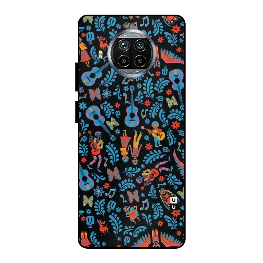 Blue Guitar Pattern Metal Back Case for Mi 10i