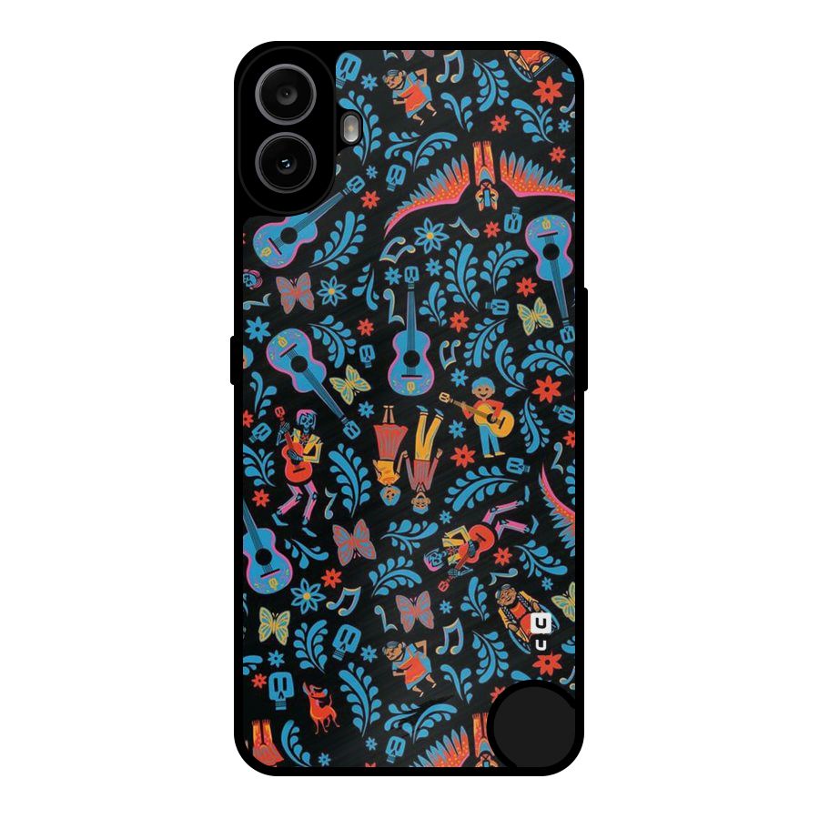 Blue Guitar Pattern Metal Back Case for Nothing CMF Phone 1