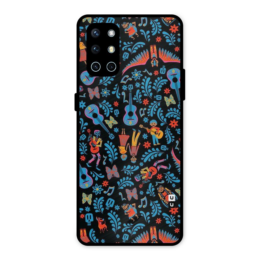 Blue Guitar Pattern Metal Back Case for OnePlus 9R