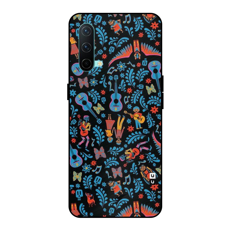 Blue Guitar Pattern Metal Back Case for OnePlus Nord CE 5G