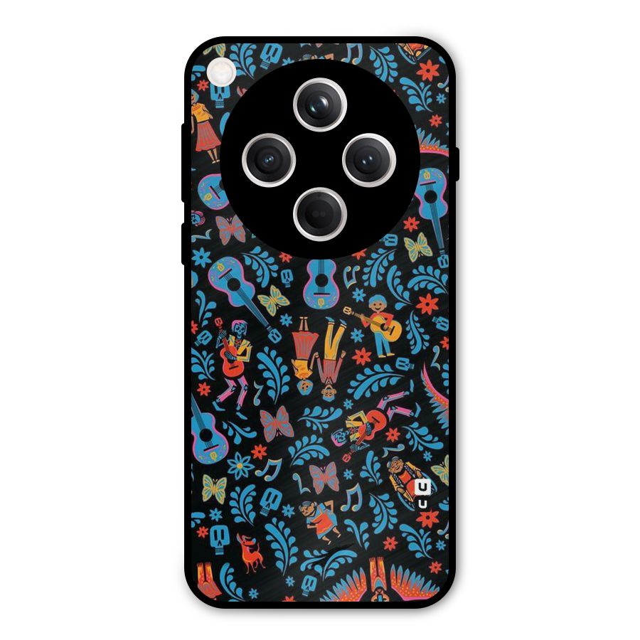 Blue Guitar Pattern Metal Back Case for Oppo Find X8