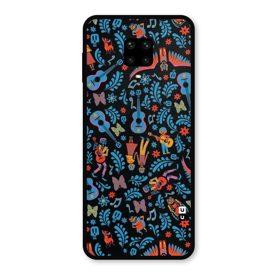 Blue Guitar Pattern Metal Back Case for Poco M2 Pro