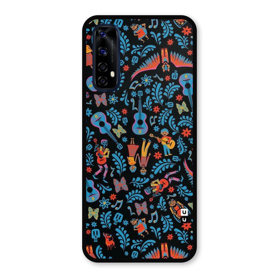 Blue Guitar Pattern Metal Back Case for Realme 7