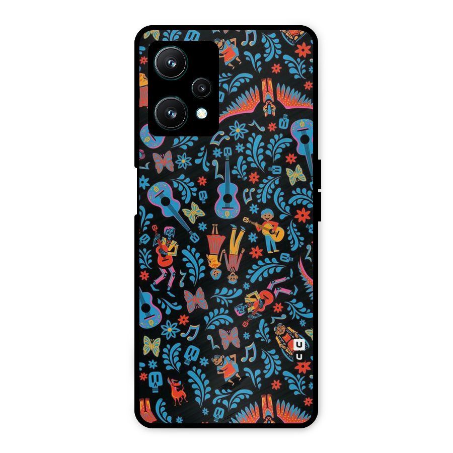 Blue Guitar Pattern Metal Back Case for Realme 9 Pro 5G