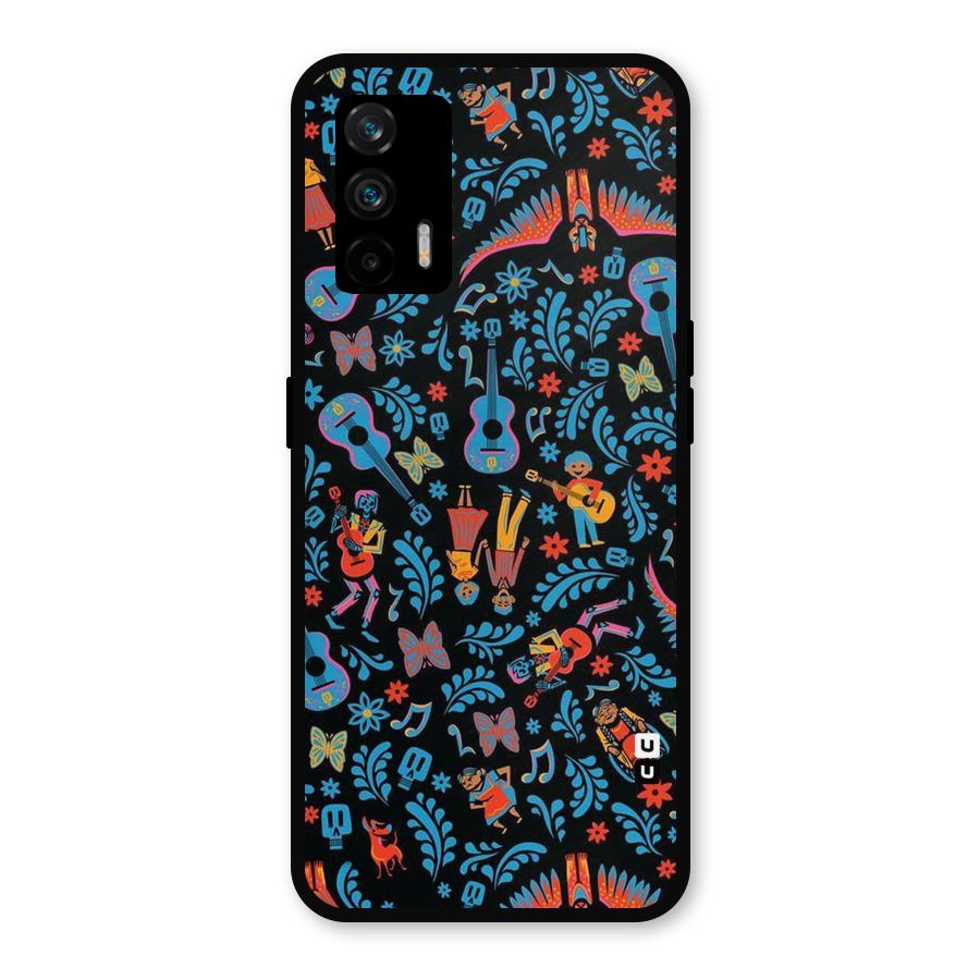 Blue Guitar Pattern Metal Back Case for Realme GT 5G
