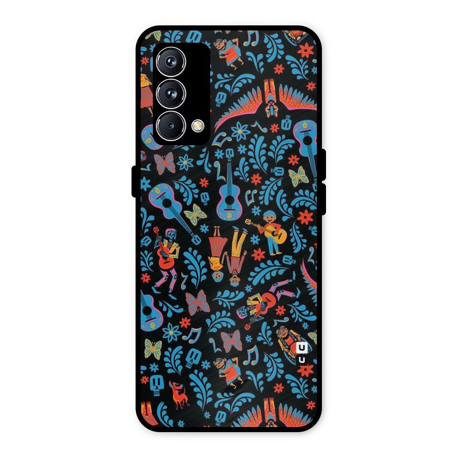 Blue Guitar Pattern Metal Back Case for Realme GT Master Edition
