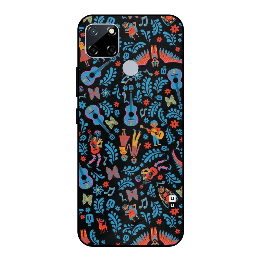 Blue Guitar Pattern Metal Back Case for Realme Narzo 20