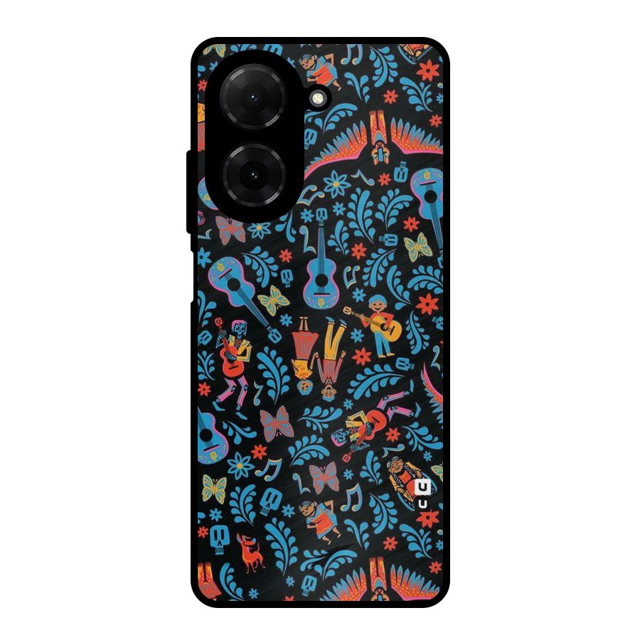 Blue Guitar Pattern Metal Back Case for Redmi A5 4G