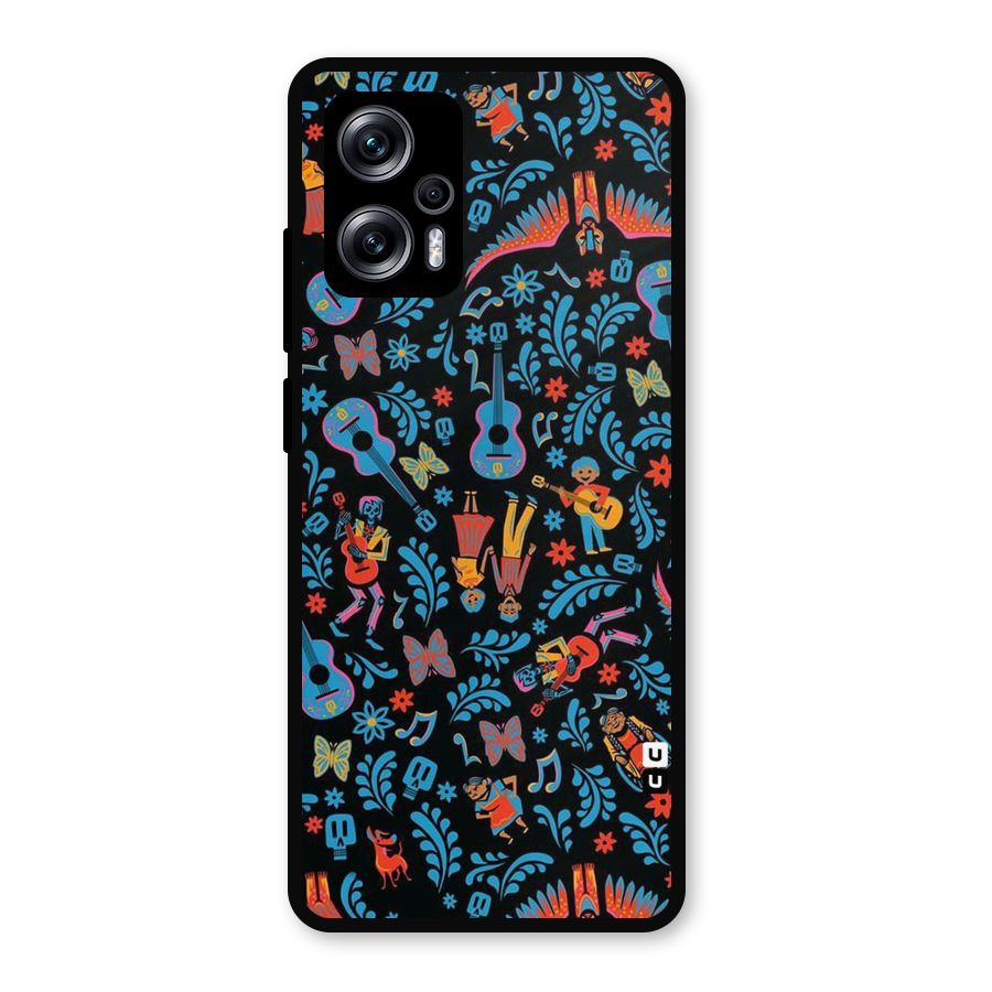 Blue Guitar Pattern Metal Back Case for Redmi K50i