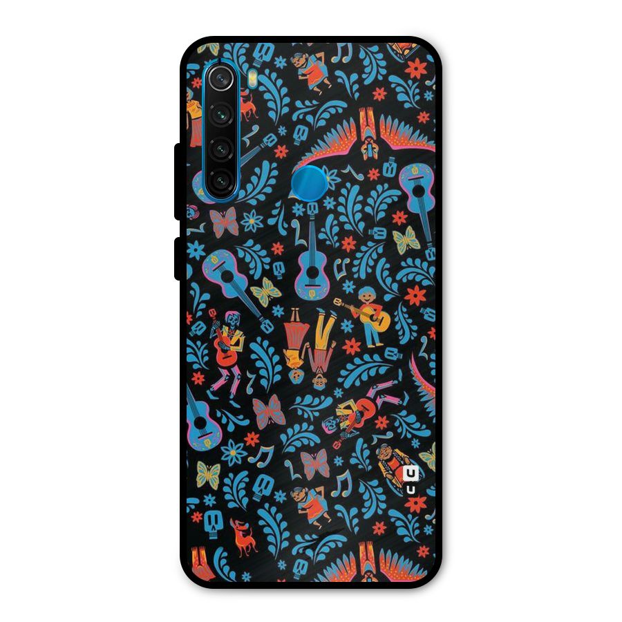 Blue Guitar Pattern Metal Back Case for Redmi Note 8
