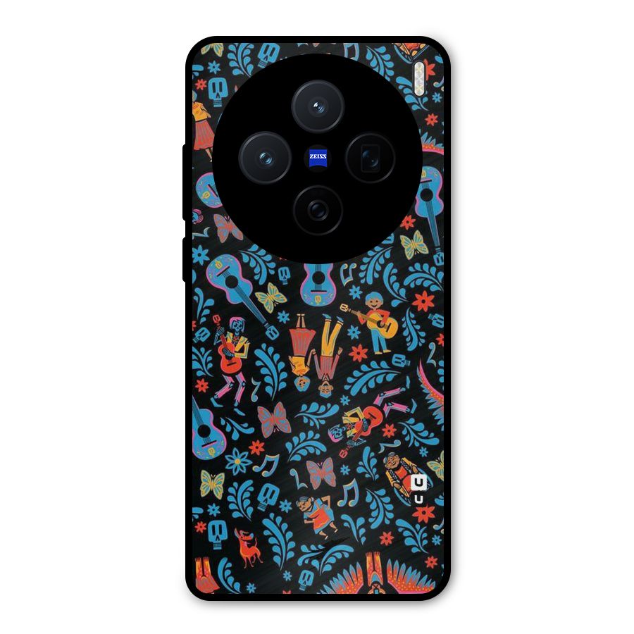 Blue Guitar Pattern Metal Back Case for Vivo X200