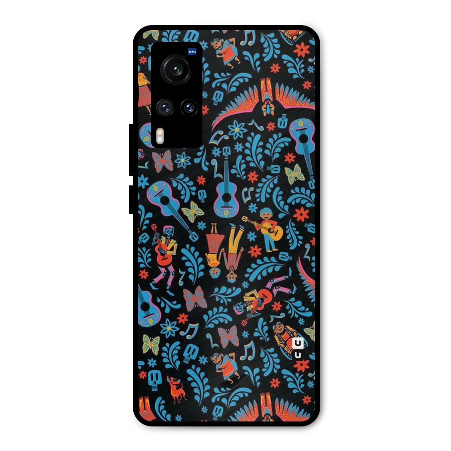 Blue Guitar Pattern Metal Back Case for Vivo X60