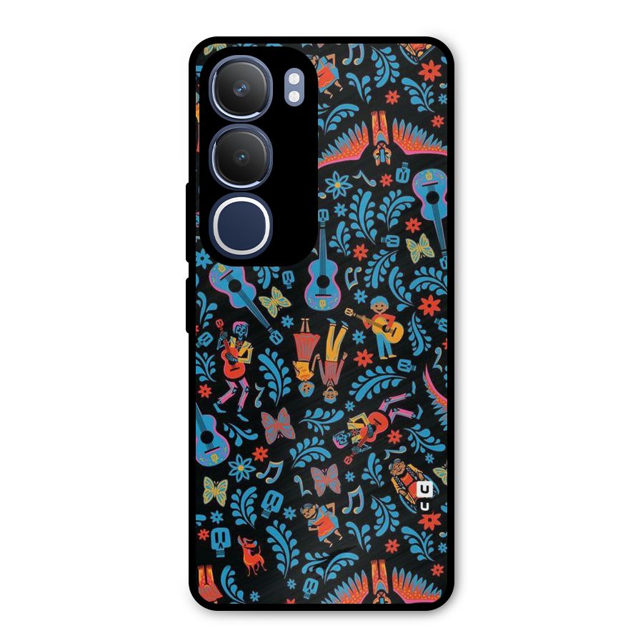 Blue Guitar Pattern Metal Back Case for Vivo Y29