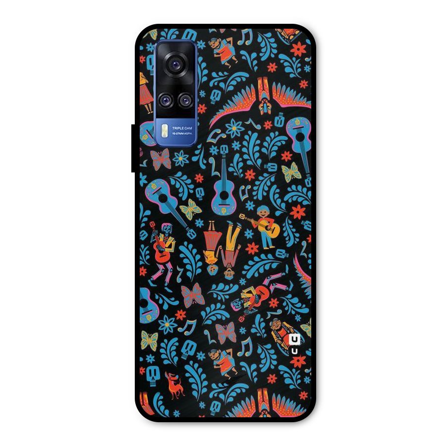 Blue Guitar Pattern Metal Back Case for Vivo Y31