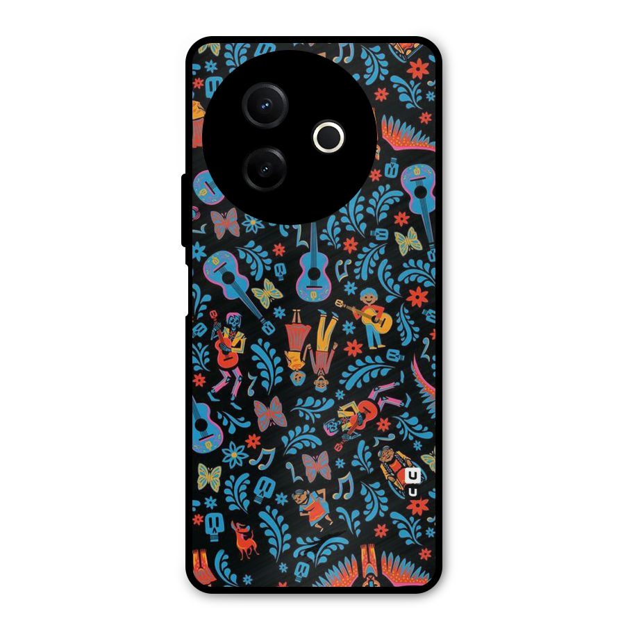 Blue Guitar Pattern Metal Back Case for Vivo Y39