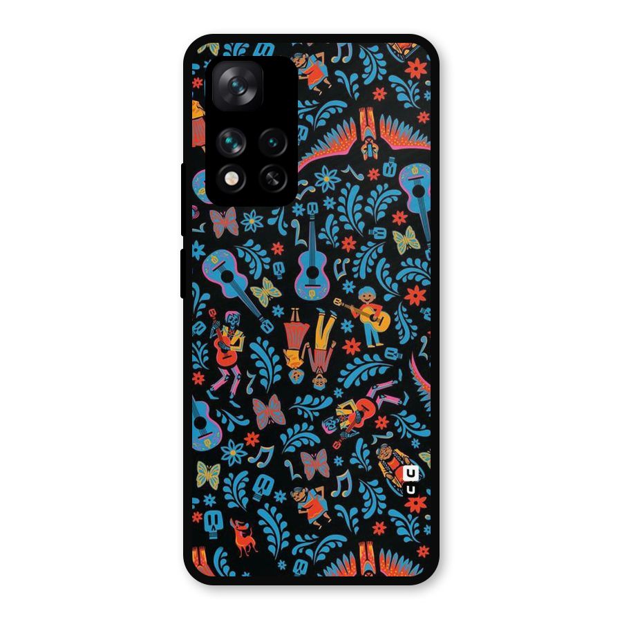 Blue Guitar Pattern Metal Back Case for Xiaomi 11i Hypercharge 5G