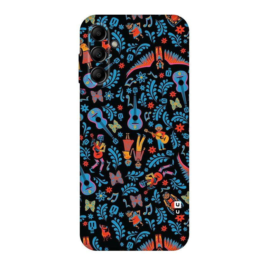 Blue Guitar Pattern Original Polycarbonate Back Case for Galaxy A14 5G