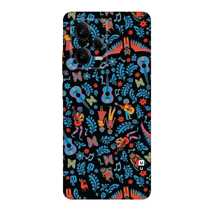 Blue Guitar Pattern Original Polycarbonate Back Case for Redmi Note 12 Pro
