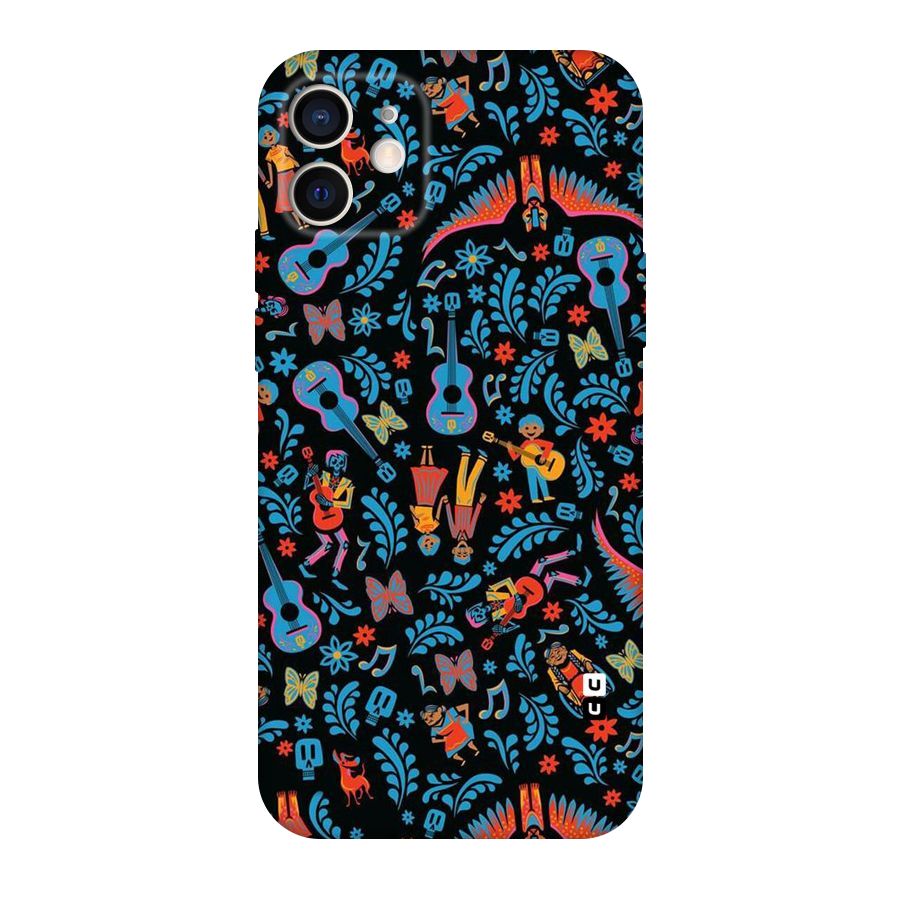 Blue Guitar Pattern Original Polycarbonate Back Case for iPhone 12