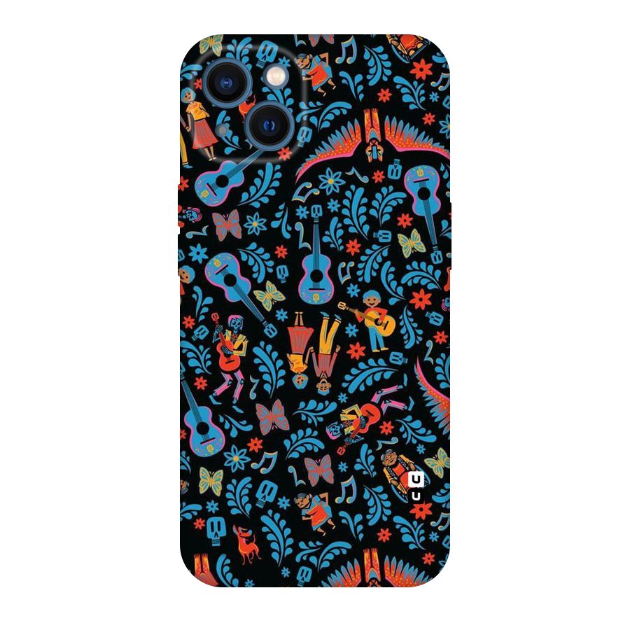 Blue Guitar Pattern Original Polycarbonate Back Case for iPhone 13