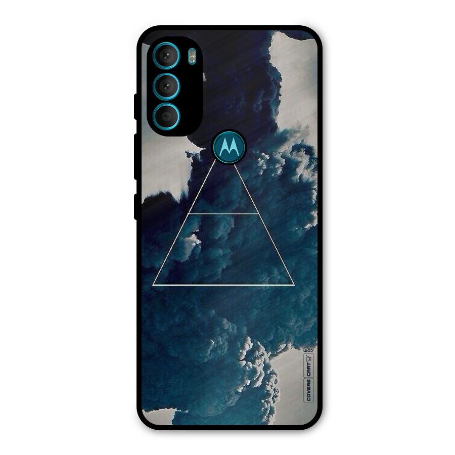 Blue Hue Smoke Metal Back Case for Moto G71 5G