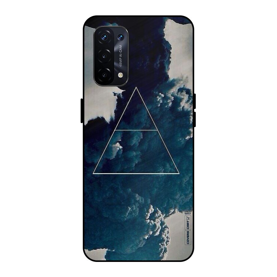 Blue Hue Smoke Metal Back Case for Oppo A74 5G