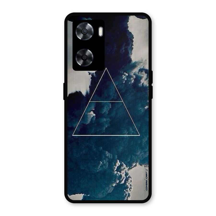 Blue Hue Smoke Metal Back Case for Oppo A77s