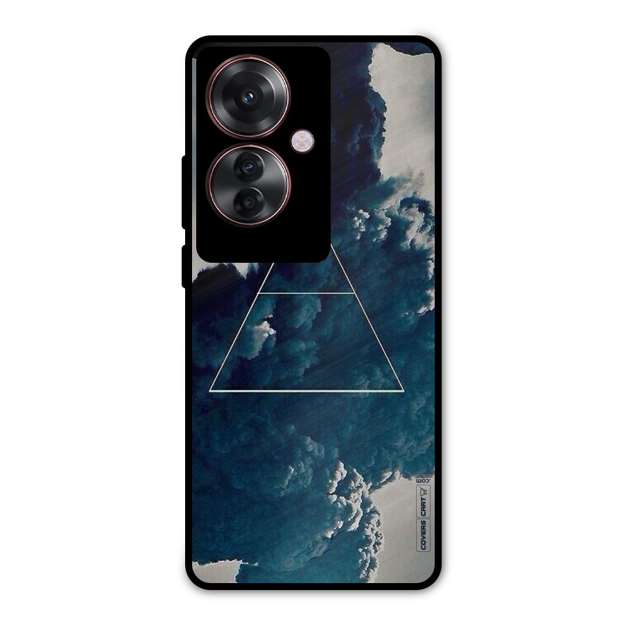 Blue Hue Smoke Metal Back Case for Oppo F25 Pro