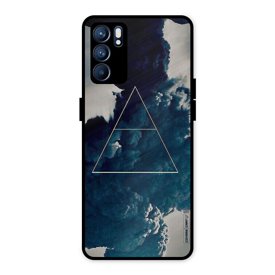 Blue Hue Smoke Metal Back Case for Oppo Reno6 5G