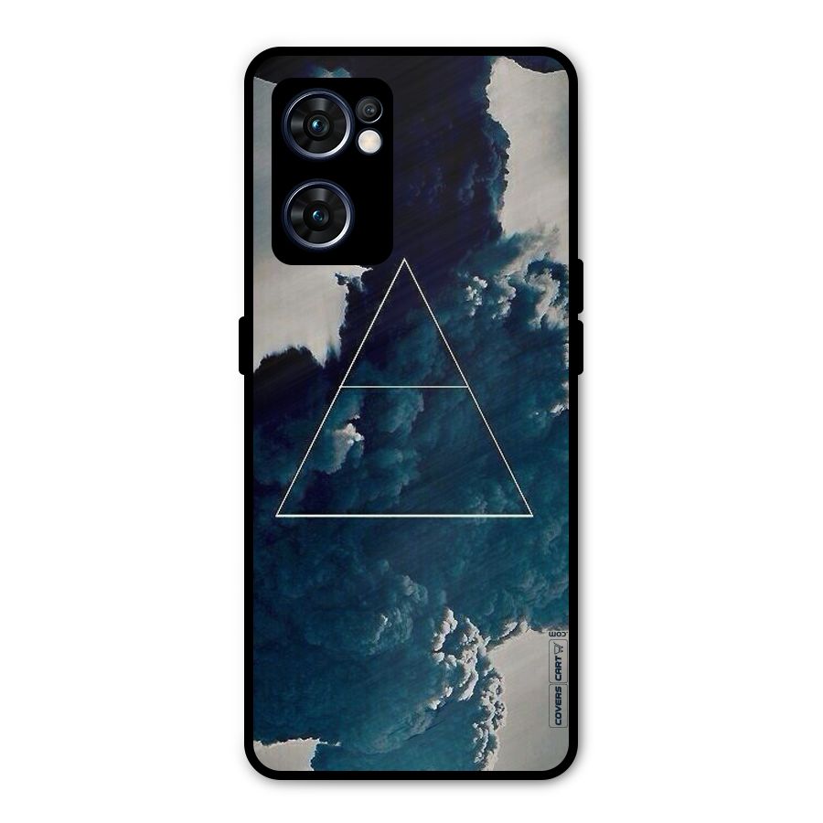 Blue Hue Smoke Metal Back Case for Oppo Reno7 5G