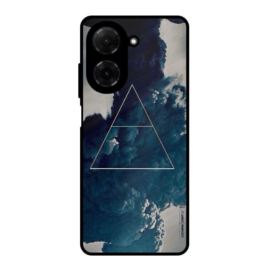 Blue Hue Smoke Metal Back Case for Poco C71