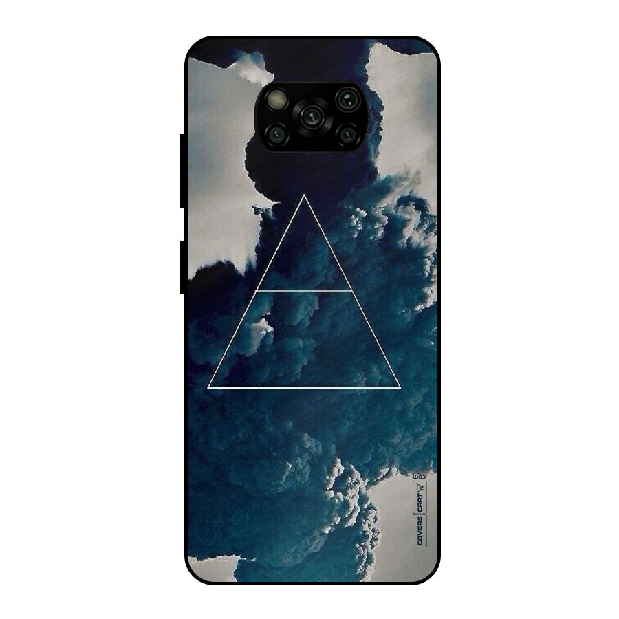 Blue Hue Smoke Metal Back Case for Poco X3