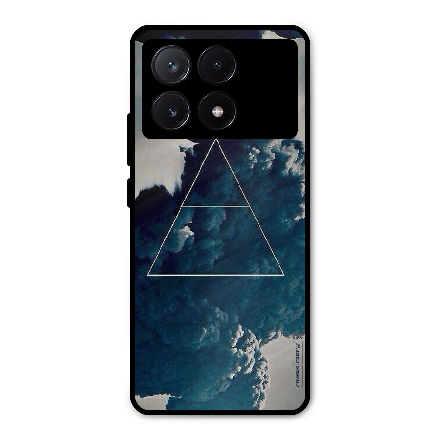 Blue Hue Smoke Metal Back Case for Poco X6 Pro