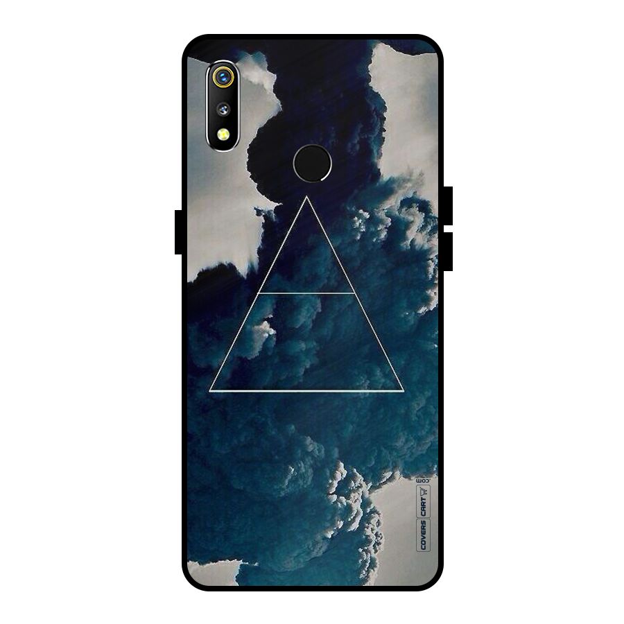 Blue Hue Smoke Metal Back Case for Realme 3i