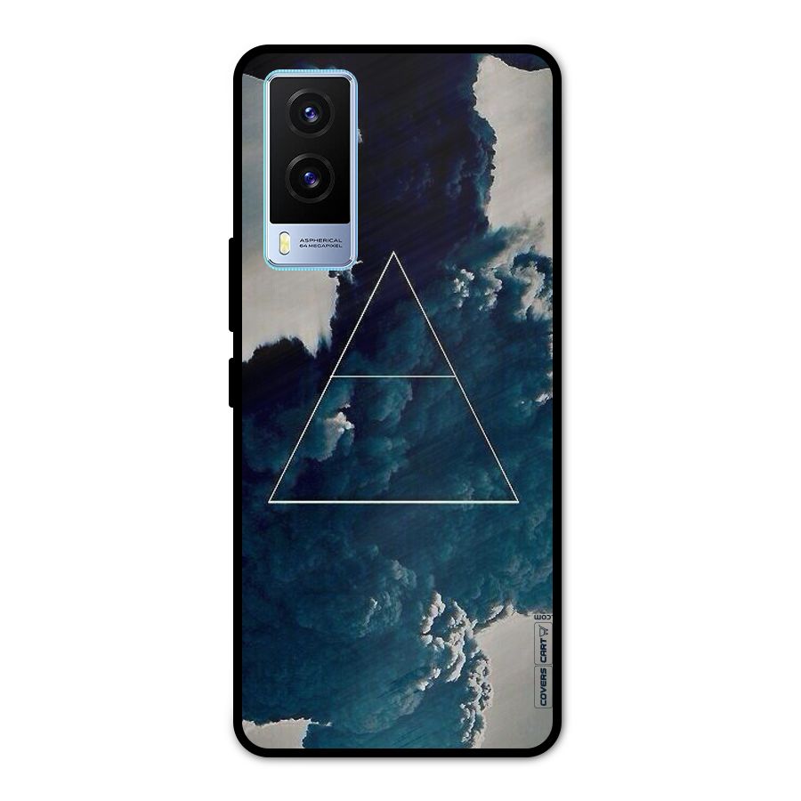 Blue Hue Smoke Metal Back Case for Vivo V21e 5G