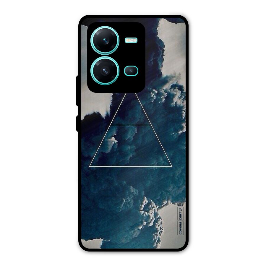 Blue Hue Smoke Metal Back Case for Vivo V25