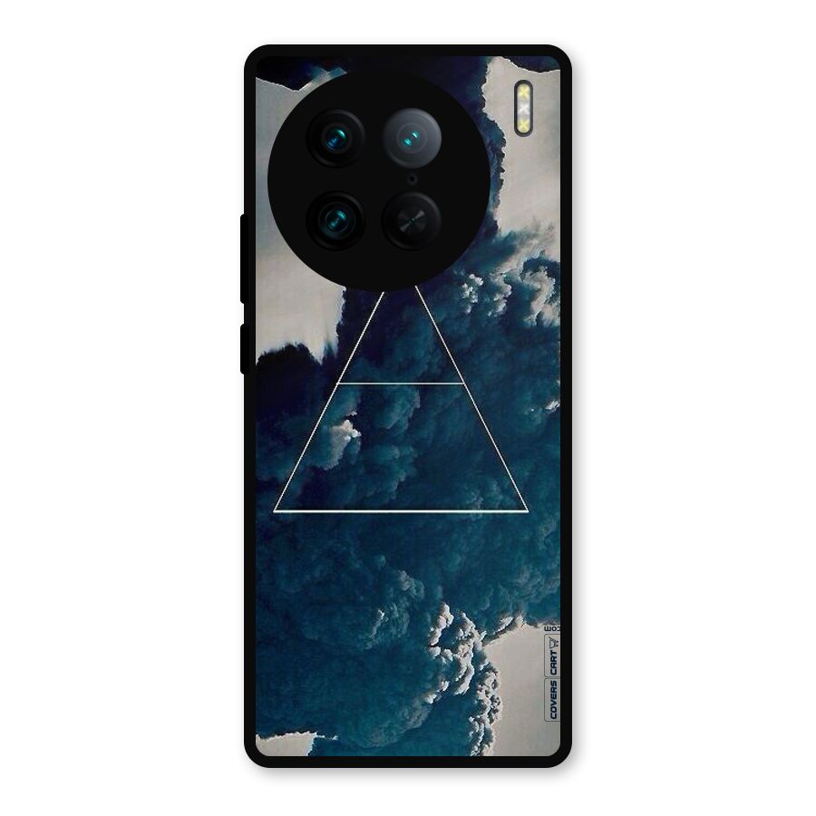 Blue Hue Smoke Metal Back Case for Vivo X90 Pro