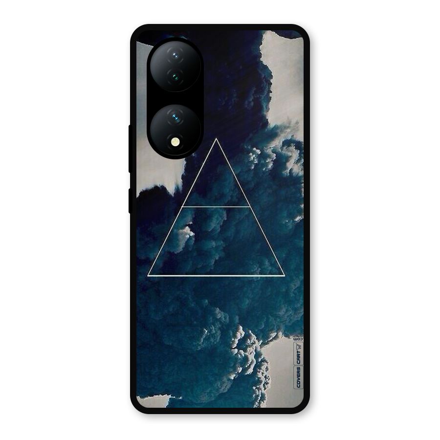 Blue Hue Smoke Metal Back Case for Vivo Y100a